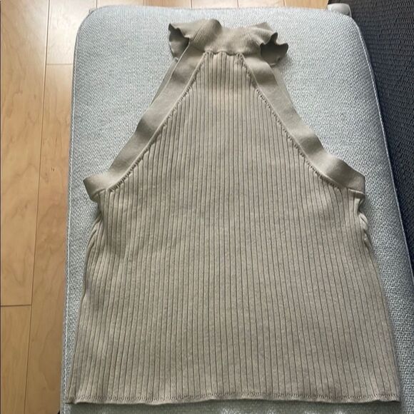 Banana Republic Factory Tan Knit Wide Ribbed Halter Top - Picture 3 of 4